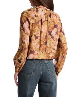 Skyla Long Sleeve Ruffle Blouse in Floral Crepe