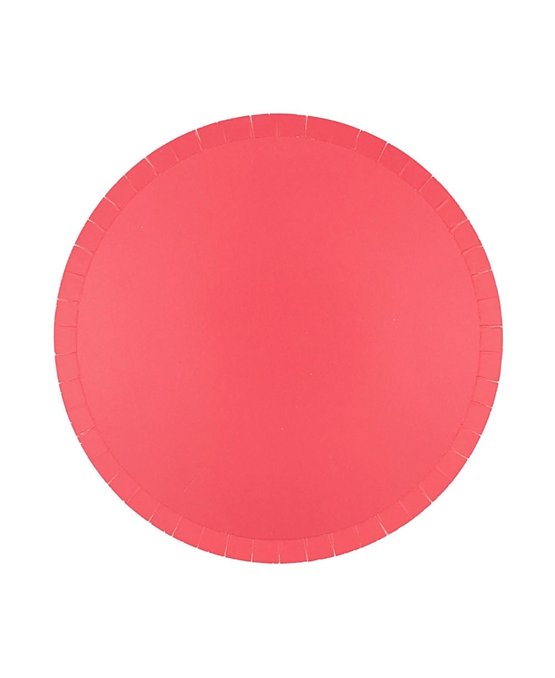 Jollity & Co Solid Shade Colors, Paper Party Dinner Plates, Set Of 8 In Red
