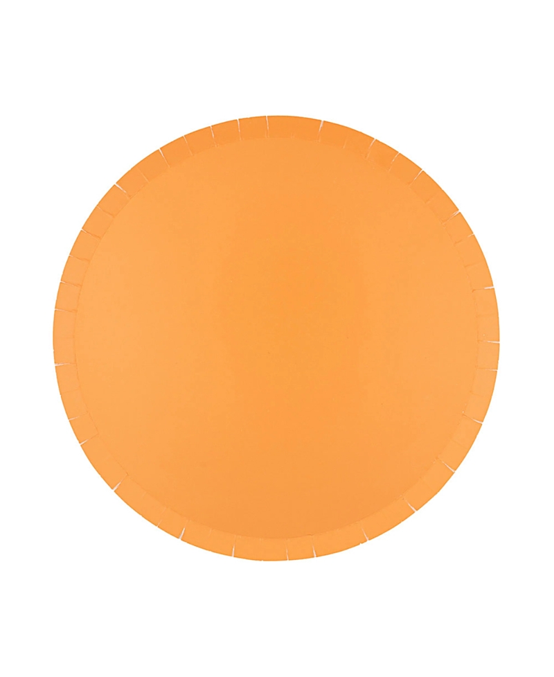 Jollity & Co Solid Shade Colors, Paper Party Dinner Plates, Set Of 8 In Orange