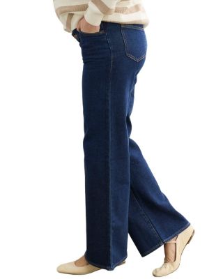 Under the Bump Relaxed Wide Leg Maternity Jean in True Indigo