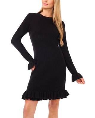 Long Sleeve Ruffle Sweater Dress