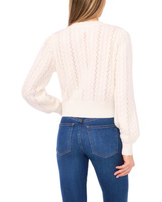 Heart Button Pointelle Cardigan