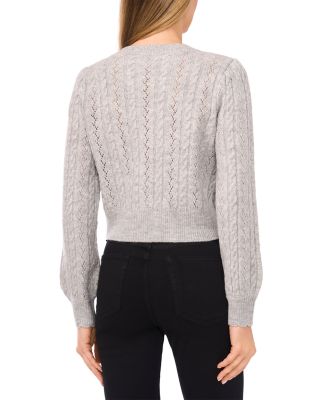 Heart Button Pointelle Cardigan