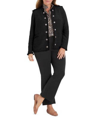 Military Fringe Mix Knit Jacket