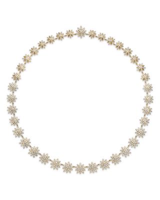 Starburst Tennis Necklace in 18K Yellow Gold with Diamonds, 12.5mm