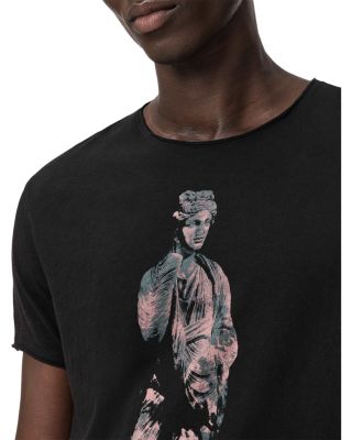 Short Sleeve Raw Edge Graphic Tee