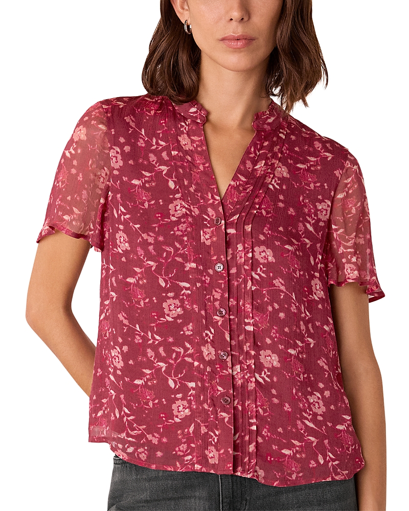 Whistles Ditsy Floral Split Neck Blouse