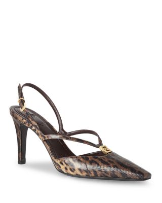 Women's Fendi FFold High Heel Printed Karung Slingbacks