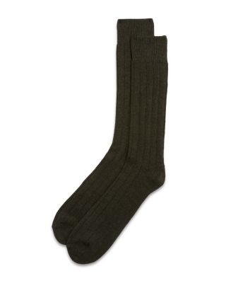 Cashmere Blend Ribbed Crew Socks - Exclusive