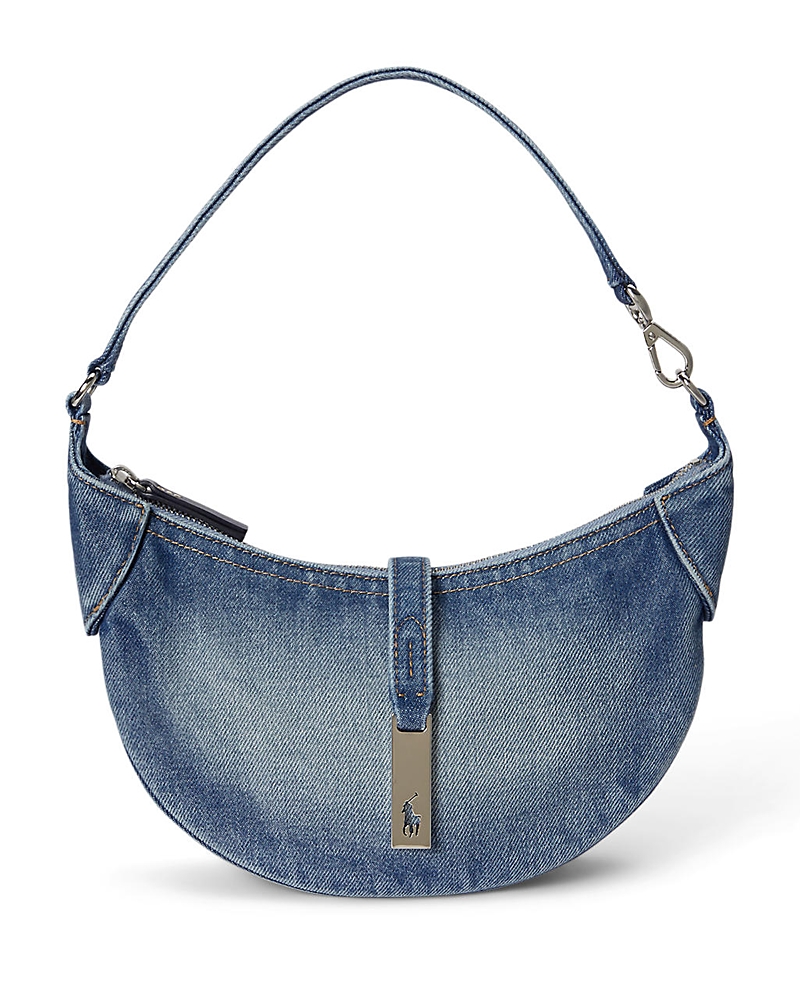 Polo Ralph Lauren Polo Id Mini Denim Shoulder Bag In Blue