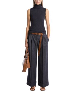 Cashmere Sleeveless Turtleneck Sweater