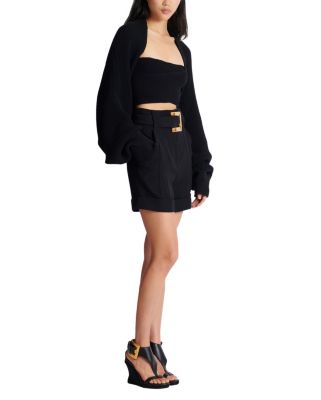  Ribbed Knit Bolero Cardigan