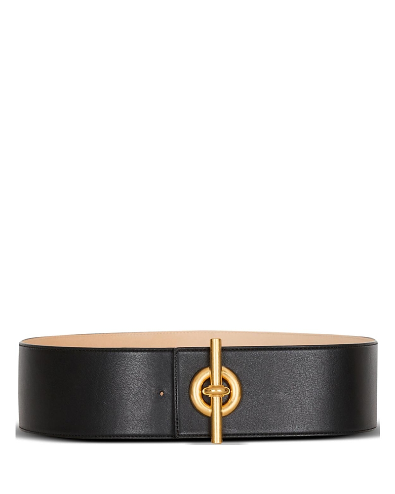 Balmain Calfskin T-bar Belt In Black