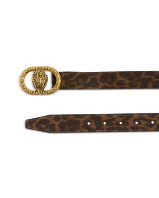 Women's Chelsea Leopard Suede & Leather Belt