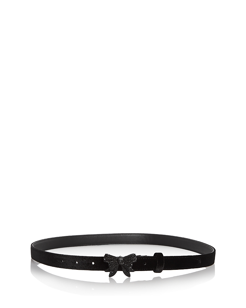 Kurt Geiger Women's Bow Velvet Belt In Black