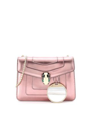  Small Serpenti Forever Square Shoulder Bag Metallic Leather