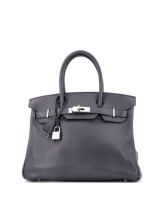 Birkin 30 Handbag Grey Swift with Palladium Hardware