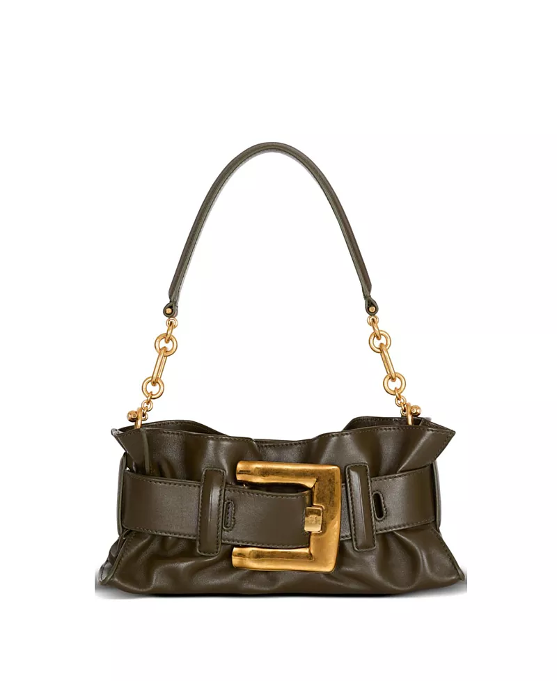 Balmain Mini Anthem Shoulder Bag in Calfskin Leather