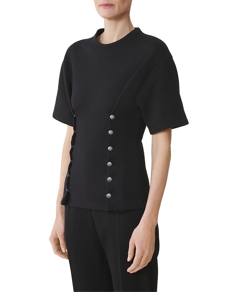Lanvin Cotton Fleece And Cashmere T-shirt In Black
