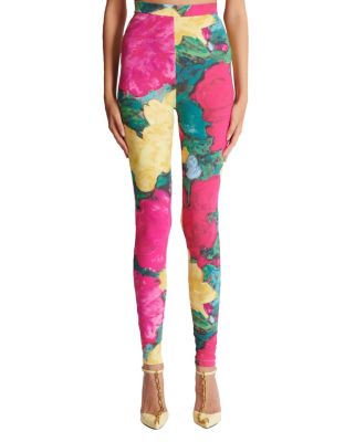  Jersey Leggings with Roses Print