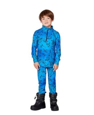 Boys' Two-Piece Gradient Dinosaur Thermal Underwear Set - Little Kid