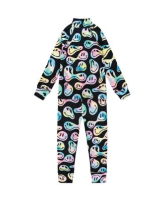 Girls' Two-Piece Smiley Face Thermal Underwear Set - Big Kid