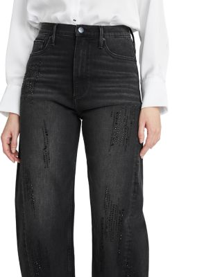 Parker x Jingle High Rise Ankle Barrel Jeans in Black