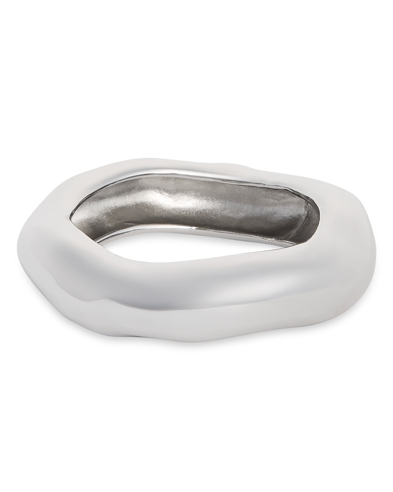 Alexis Bittar Molten Wide Dome Bangle In Silver