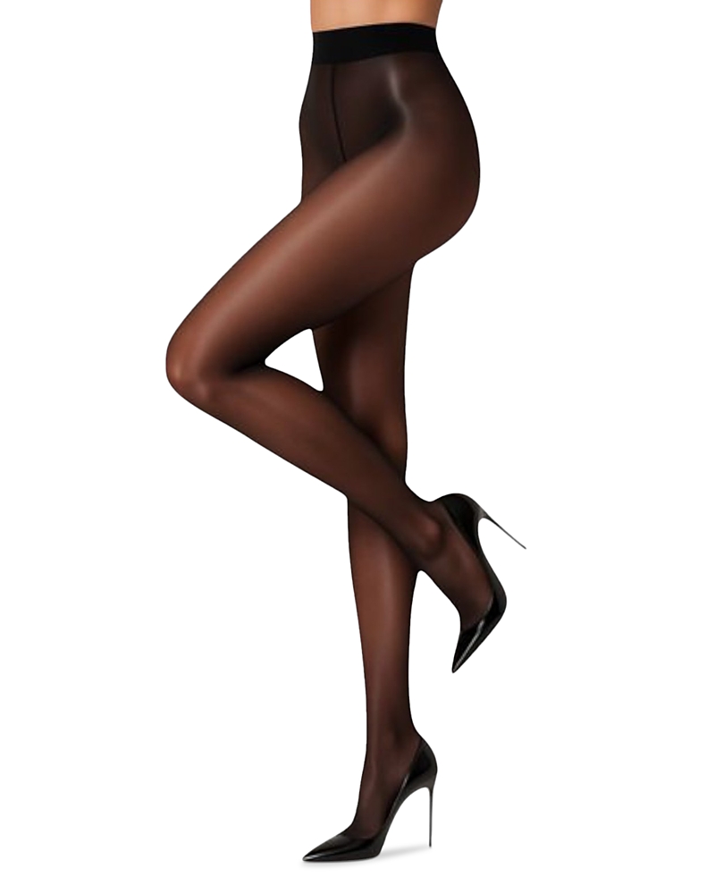 High Heel Jungle Glazed Finish Tights Luminous 15 Denier, Pack Of 2 In Black