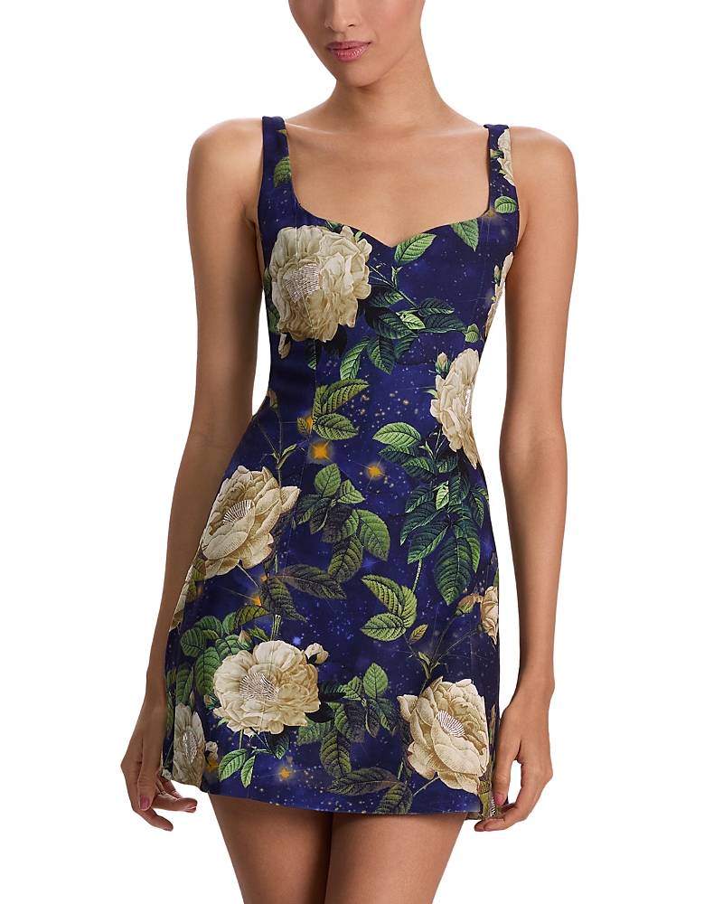 Alice And Olivia Eve Sweetheart Embellished Dress In Multi