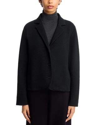 Textured Double Knit Notch Collar Jacket