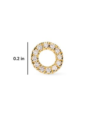  Solid Yellow Gold Lab Grown Diamond Circle Studs