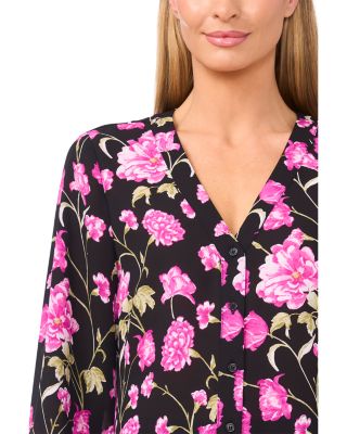 V Neck Button Down Top