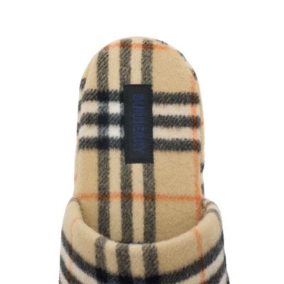 Check Wool Blend Slippers
