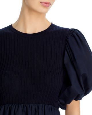 Puffed Sleeve Midi Dress