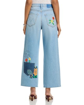 High Rise Spinner Flood Wide Leg Jeans in Mumble Jumble