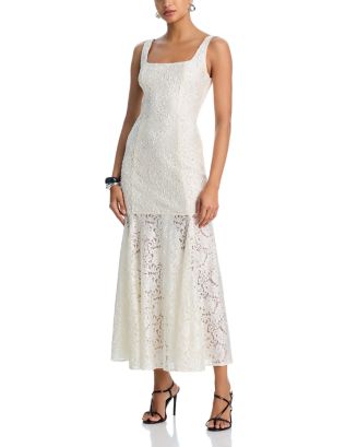 スーツ・フォーマル・ドレス Ameri VINTAGE UND LACE TRIMMING DRESS AQUA Soutache Cord Lace Drop Waist Maxi Dress - Exclusive