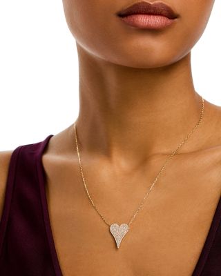 Diamond Heart Pendant Necklace in 14K Yellow Gold, 0.50 tcw