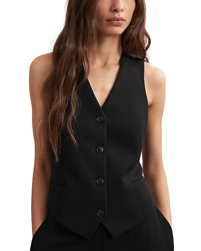 Reiss Gabi Waistcoat In Black