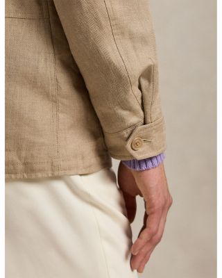 Linen Herringbone Utility Jacket