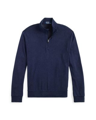 Luxury Double Knit Jacquard Quarter Zip Pullover
