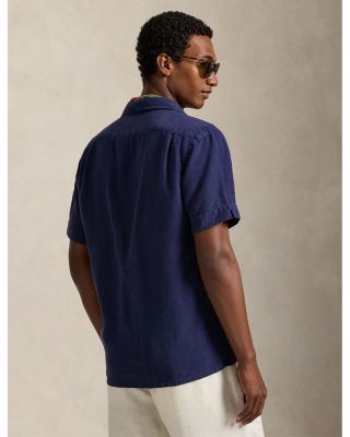 Classic Fit Slub Linen Camp Shirt