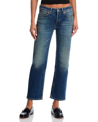 Slim Straight Crop Jeans in Smoke Water