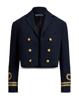 Double Breasted Cropped Wool Jacket