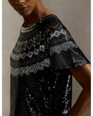 Fair Isle Sequined Tee