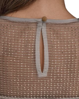 Sleeveless Beaded Mesh Top