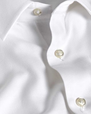 Trim Fit Cashmere Blend Solid Twill Dress Shirt