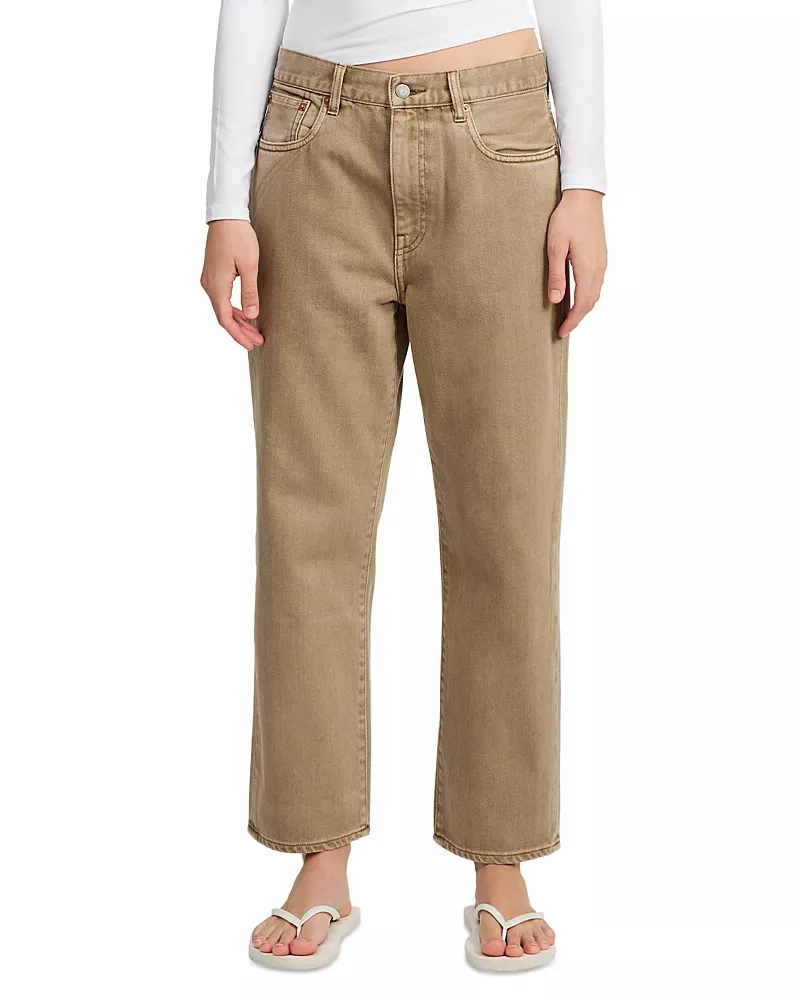 Denimist Lucy Boyfriend High Rise Jeans in Worn Khaki