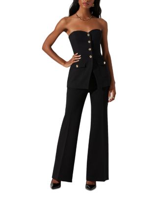 Milani Strapless Slim Fit Button Front Top 