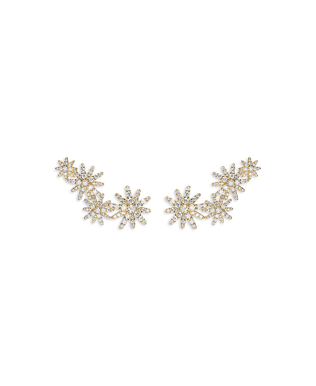 Starburst Full Pave Climber Earrings